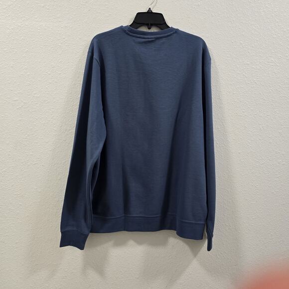 PUMA Mens Sweatshirt Crew Neck Regular Fit Textured Fabric Blue XL Embroidered - Picture 9 of 13